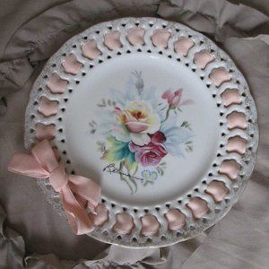 vintage hand painted pierced plate